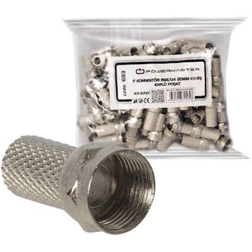 Powermaster RG6-U4 100'lü Kutu Geniş Tip F Konnektör