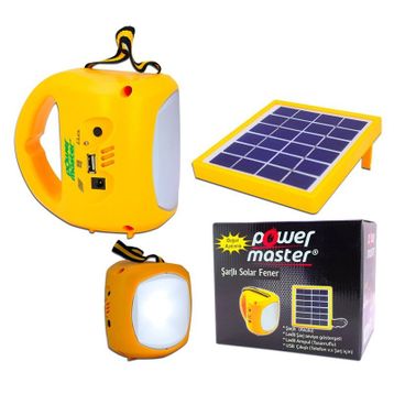 Powermaster Solar Panelli Tek Panel Işıldak Fener
