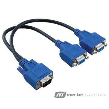 Powermaster Vga To 2 Vga 30 cm Kablo