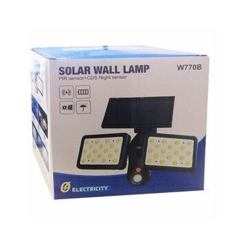 Powermaster W770B Sensörlü 36 Cob Ledli Solar Aydınlatmalı Duvar Lambası