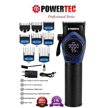 Powertec TR-5100 Mavi Tıraş Makinesi