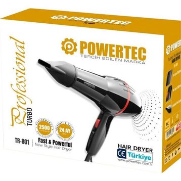 Powertec TR-801 Siyah Profesyonel Saç Kurutma ve Fön Makinesi