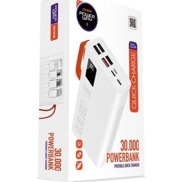 Powerway QC30S Beyaz 30.000 mAh Powerbank