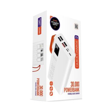 Powerway QC30S Beyaz 30.000 mAh Powerbank