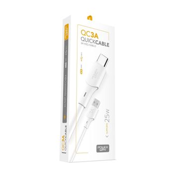 Powerway QC3A 25 W Type C to Usb Şarj ve Data Kablosu