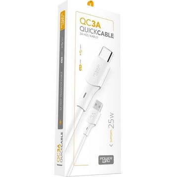 Powerway QC3A 25 W Type C to Usb Şarj ve Data Kablosu