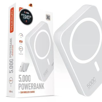 Powerway TXM5 5.000 Mah PD 15W Magsafe Beyaz Powerbank