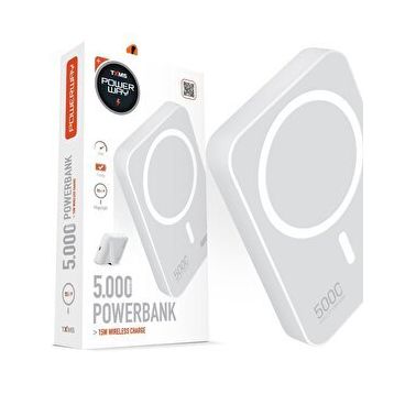 Powerway TXM5 5.000 Mah PD 15W Magsafe Beyaz Powerbank