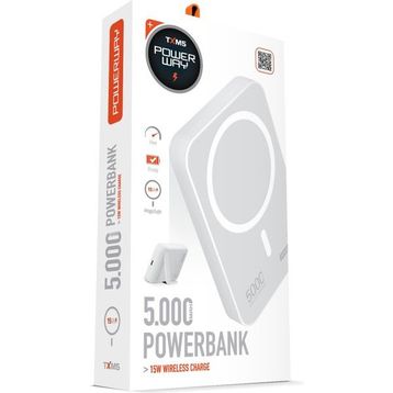 Powerway TXM5 5.000 Mah PD 15W Magsafe Beyaz Powerbank