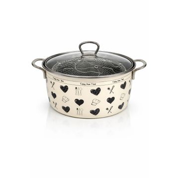 PR Home Enjoy Siyah Emaye 22 cm Kızartma Tenceresi