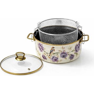 PR Home Fiorella Emaye 20 CM Mor Kızartma Tenceresi