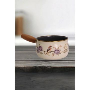PR Home Fiorella Emaye Ahşap Saplı 16 cm Haşlama ve Sos Tavası