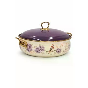 PR Home Fiorella Emaye Bombeli 26 cm Mor Karnıyarık Pilav Tenceresi
