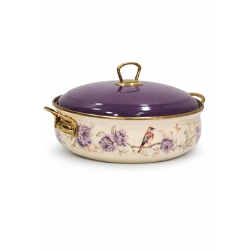 PR Home Fiorella Emaye Bombeli 26 cm Mor Karnıyarık Pilav Tenceresi