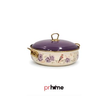 PR Home Fiorella Emaye Bombeli 26 cm Mor Karnıyarık Pilav Tenceresi