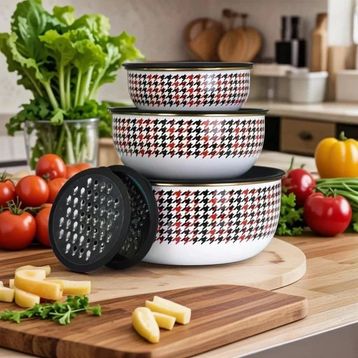 PR Home Forte Red 9 Parça Rendeli Karıştırma ve Saklama Kabı