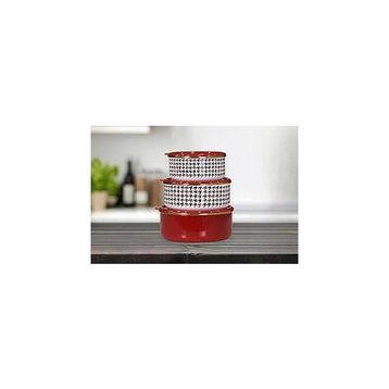 PR Home Forte Red Emaye 3'lü Saklama Seti