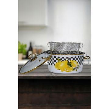 PR Home Lemon Emaye 22 cm Kızartma Tenceresi