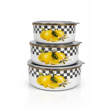 PR Home Lemon Emaye 3'lü Saklama Seti