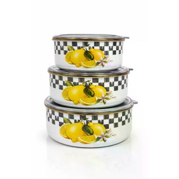 PR Home Lemon Emaye 3'lü Saklama Seti