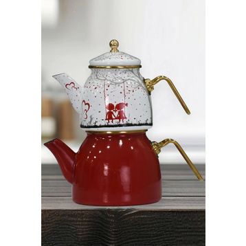 PR Home Love Rose Model Emaye Çaydanlık