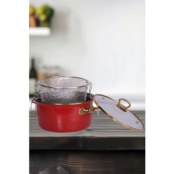 PR Home Red Emaye 22 cm Kızartma Tenceresi