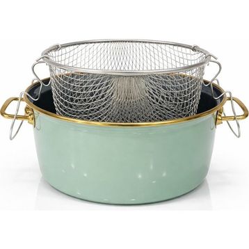 PR Home Soft Green Emaye 22 cm Kızartma Tenceresi