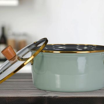 PR Home Soft Green Emaye 22 cm Kızartma Tenceresi