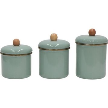 PR Home Soft Green Emaye 3'lü Baharatlık Seti