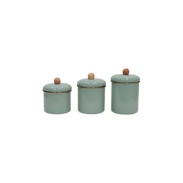 PR Home Soft Green Emaye 3'lü Baharatlık Seti