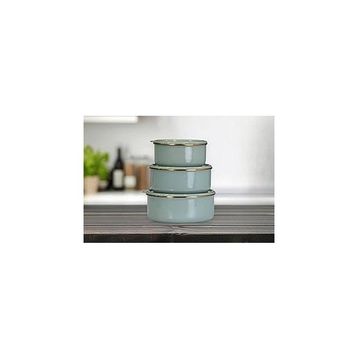 PR Home Soft Green Emaye 3'lü Saklama Seti