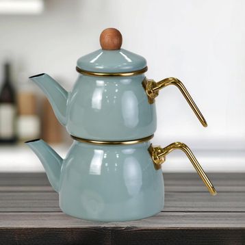PR Home Soft Green Mini Model Emaye Çaydanlık