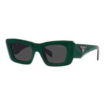 Prada 13ZS 16D5SO 50 Kadın Yeşil Köşeli Çerçeve Güneş Gözlüğü