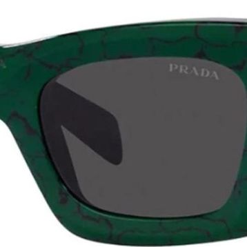 Prada 13ZS 16D5SO 50 Kadın Yeşil Köşeli Çerçeve Güneş Gözlüğü