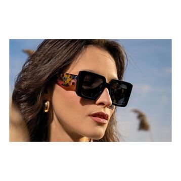 Prada PR 24ZS 17N40L 56 Kadın Kare Kırçıllı Kahverengi Kemik Güneş Gözlüğü