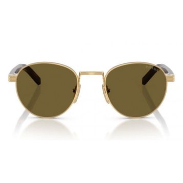 Prada PR B52S 5AK09Z 49 Oval Gold Metal Unisex Güneş Gözlüğü