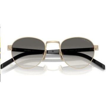 Prada PR B52S ZVN02C 49 Oval Gold Metal Unisex Güneş Gözlüğü