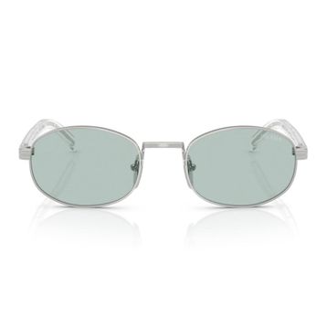 Prada PR B53S 1BC40N 52 Oval Gri Metal Unisex Güneş Gözlüğü