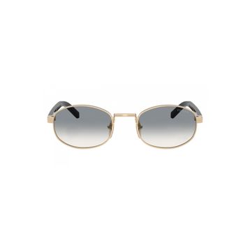 Prada PR B53S ZVN02C 52 Oval Gold Metal Unisex Güneş Gözlüğü