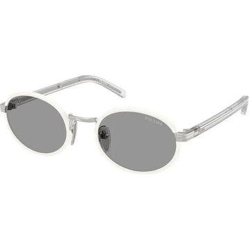 Prada PR B56S 23E50Q 52 Oval Beyaz Kombine Unisex Güneş Gözlüğü