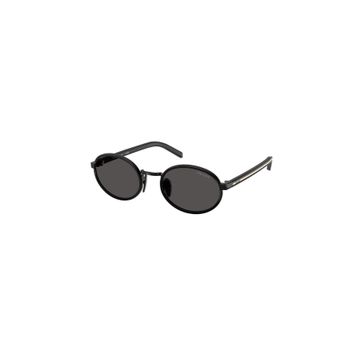 Prada PR B56S AAV08Z 52 Oval Siyah Kombine Kemik Unisex Güneş Gözlüğü