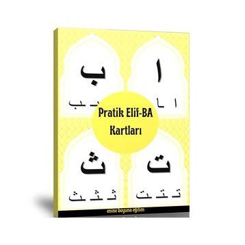 Pratik Elif-BA Kartları Laminasyonlu Sert Kartlar Enine Boyuna Eğitim