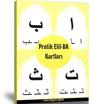 Pratik Elif-BA Kartları Laminasyonlu Sert Kartlar Enine Boyuna Eğitim