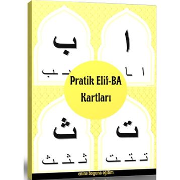 Pratik Elif-BA Kartları Laminasyonlu Sert Kartlar Enine Boyuna Eğitim