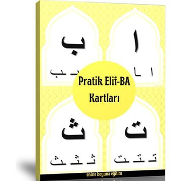 Pratik Elif-BA Kartları Laminasyonlu Sert Kartlar Enine Boyuna Eğitim
