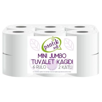 Pratiksoft Mini 12 Rulo Jumbo Tuvalet Kağıdı