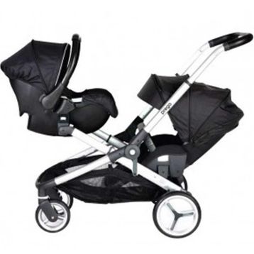 Prego 2072 İbiza Siyah İkiz Bebek Arabası