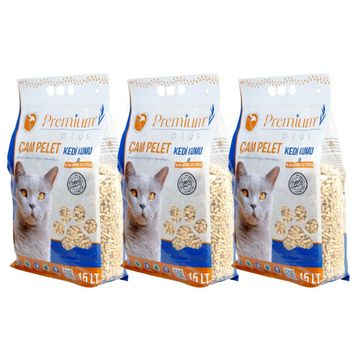 Premium Plus Çam Pelet 3x15 lt Kedi Kumu