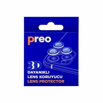 Preo Dayanıklı iPhone 12 Pro Üçlü 3d Lens Koruma