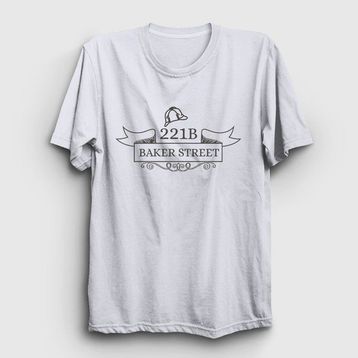 Presmono 221B Sherlock Holmes Beyaz Kadın T-shirt
